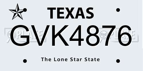GVK4876 Texas License Plate