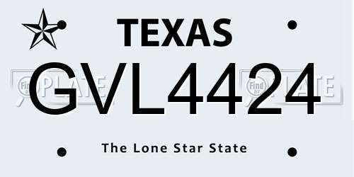 GVL4424 Texas License Plate