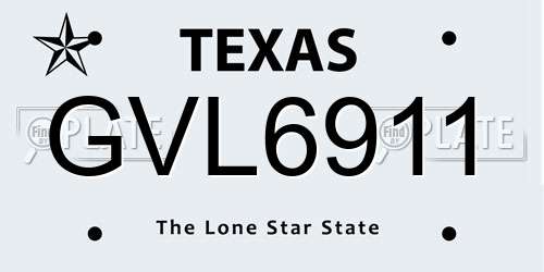 GVL6911 Texas License Plate