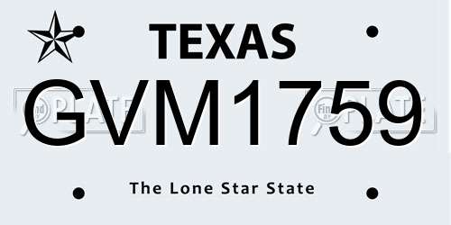 GVM1759 Texas License Plate