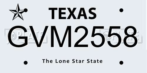 GVM2558 Texas License Plate
