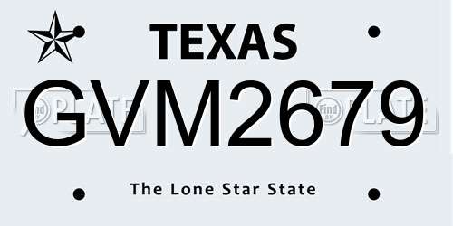 GVM2679 Texas License Plate