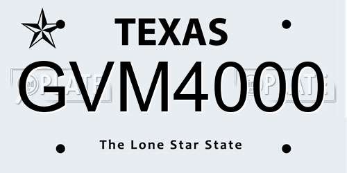 GVM4000 Texas License Plate