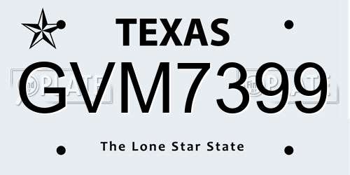 GVM7399 Texas License Plate