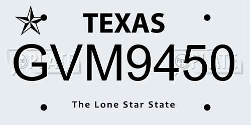 GVM9450 Texas License Plate