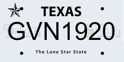 GVN1920 Texas License Plate