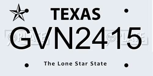 GVN2415 Texas License Plate