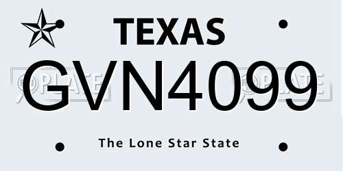 GVN4099 Texas License Plate