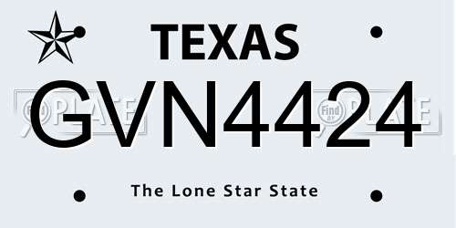 GVN4424 Texas License Plate