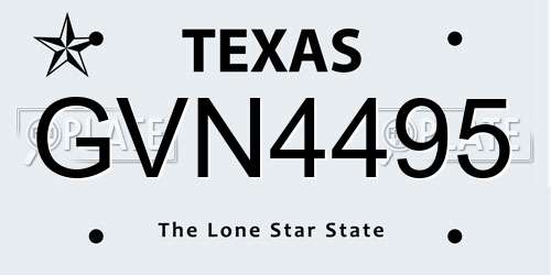GVN4495 Texas License Plate