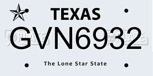 GVN6932 Texas License Plate