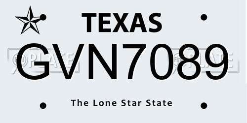 GVN7089 Texas License Plate