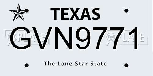 GVN9771 Texas License Plate