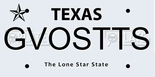 GVOSTTS Texas License Plate