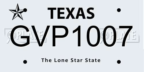 GVP1007 Texas License Plate