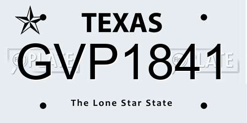 GVP1841 Texas License Plate