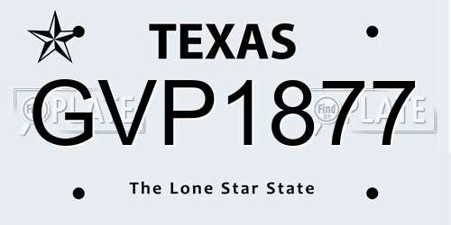 GVP1877 Texas License Plate