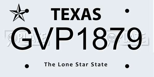 GVP1879 Texas License Plate