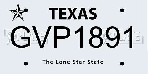 GVP1891 Texas License Plate