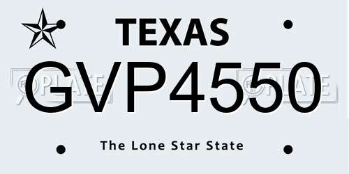 GVP4550 Texas License Plate