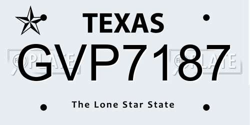 GVP7187 Texas License Plate