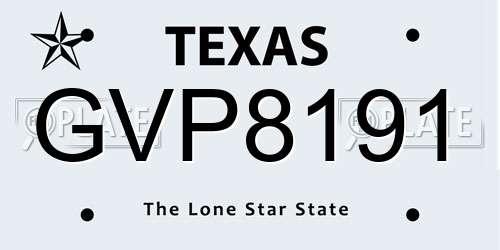 GVP8191 Texas License Plate