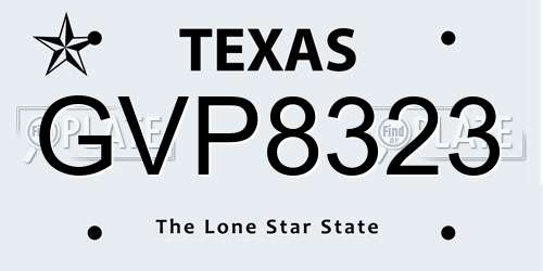 GVP8323 Texas License Plate