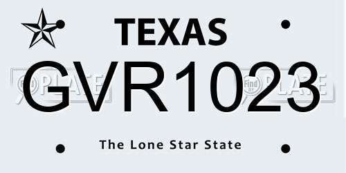 GVR1023 Texas License Plate