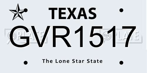GVR1517 Texas License Plate