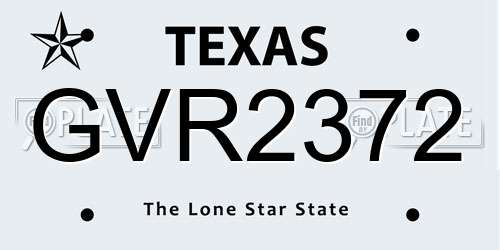 GVR2372 Texas License Plate