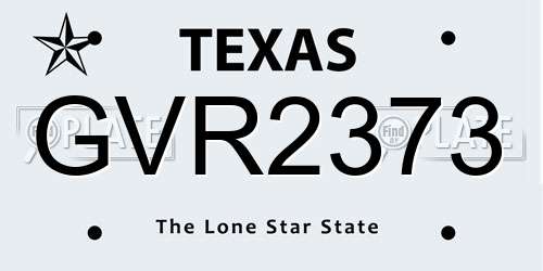 GVR2373 Texas License Plate