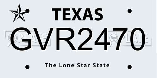 GVR2470 Texas License Plate