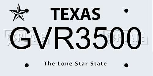 GVR3500 Texas License Plate