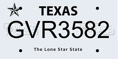 GVR3582 Texas License Plate