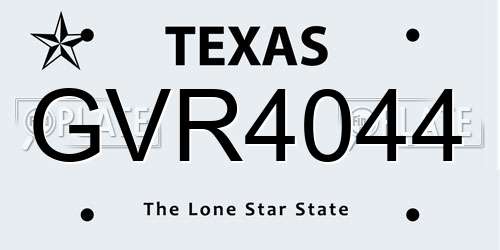 GVR4044 Texas License Plate