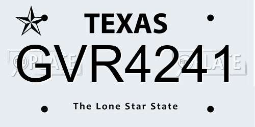 GVR4241 Texas License Plate