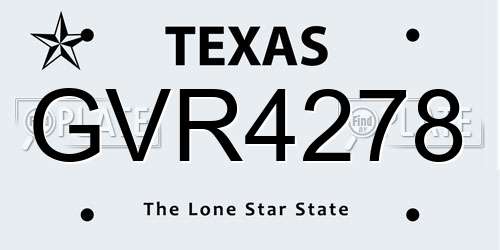 GVR4278 Texas License Plate
