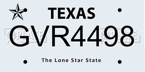 GVR4498 Texas License Plate