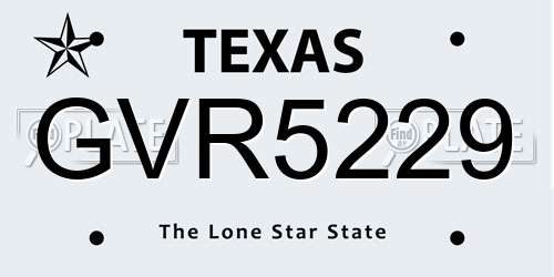 GVR5229 Texas License Plate