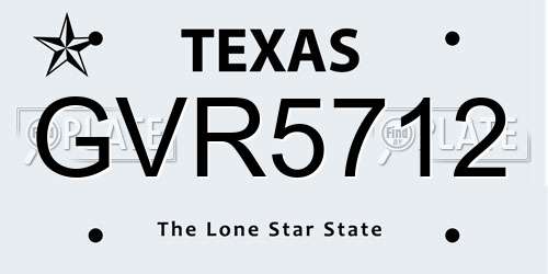 GVR5712 Texas License Plate
