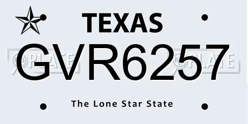 GVR6257 Texas License Plate