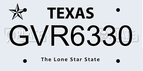 GVR6330 Texas License Plate
