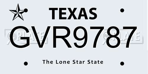 GVR9787 Texas License Plate