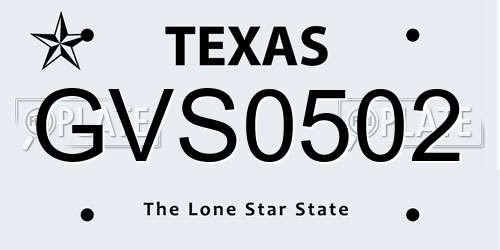 GVS0502 Texas License Plate