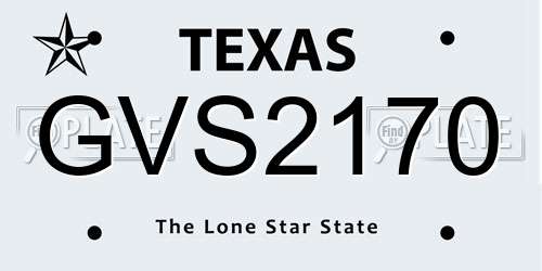 GVS2170 Texas License Plate