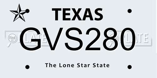 GVS280 Texas License Plate
