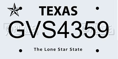 GVS4359 Texas License Plate