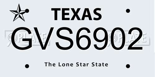 GVS6902 Texas License Plate