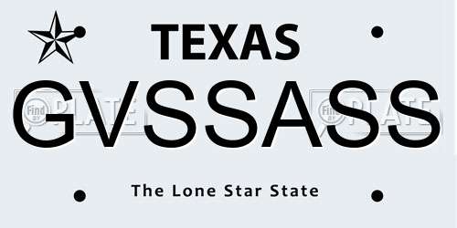 GVSSASS Texas License Plate