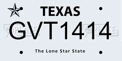 GVT1414 Texas License Plate